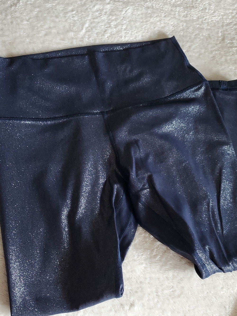 lululemon athletica Sparkly Navy Blue Athletic Leggings with Branded Tag